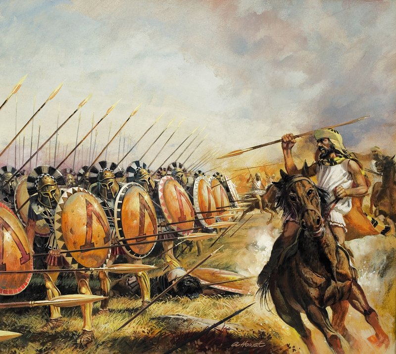 Ejército espartano (gouache sobre papel) de Andrew Howat