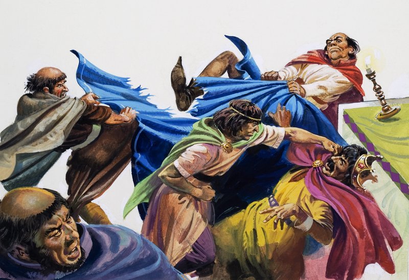 La visita papal al rey Luis VII (gouache sobre papel) de Andrew Howat