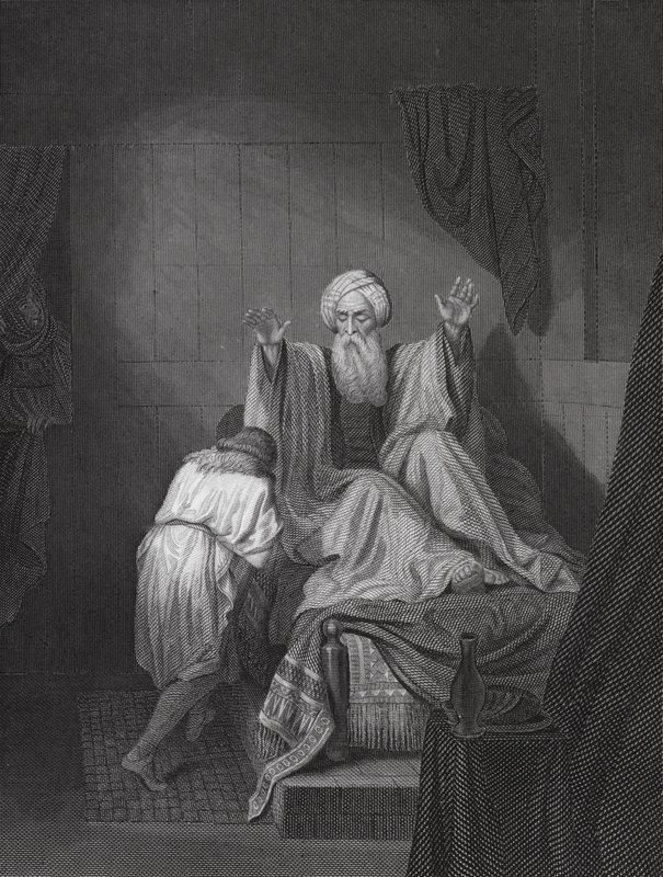 Isaac bendiciendo a Jacob (grabado) de Ange Louis (1815 72) (after) Janet