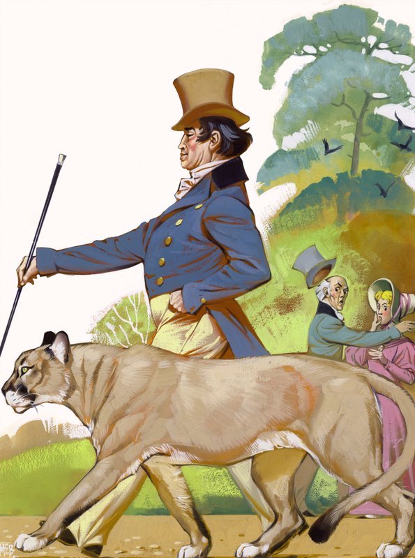 Edmund Keans puma (gouache sobre papel) de Angus McBride