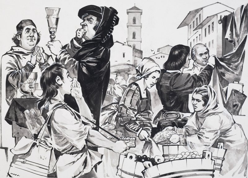 Comercio florentino (gouache sobre papel) de Angus McBride
