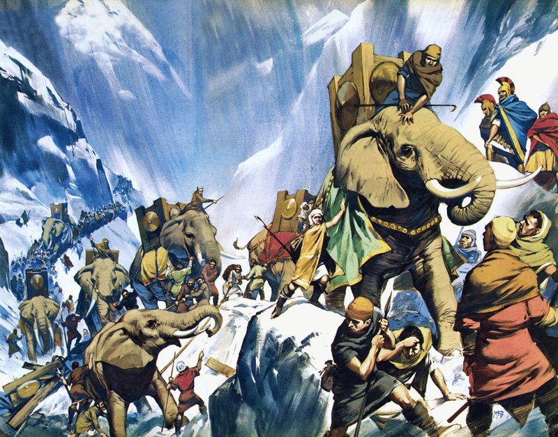 Aníbal cruza los Alpes de Angus McBride