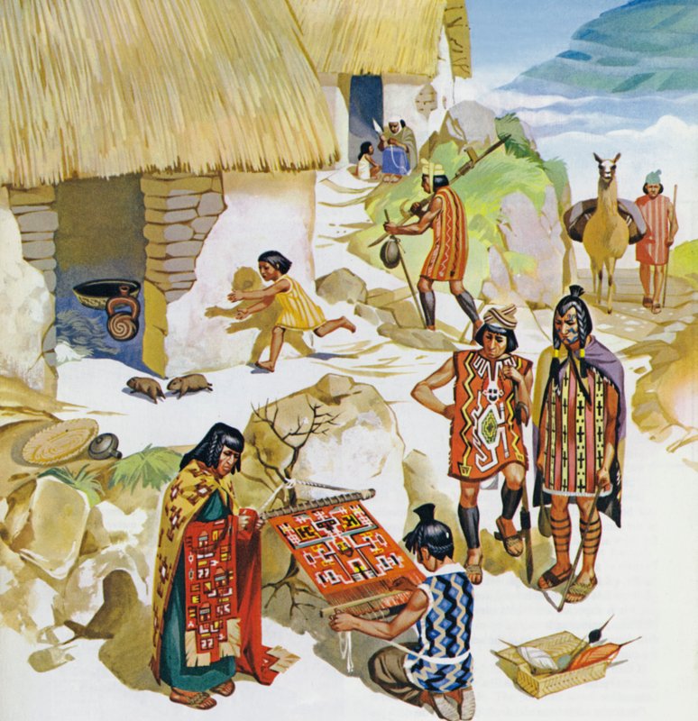 Hogar en Perú, c. 100 d.C. (litografía en color) de Angus McBride