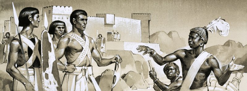 Hicsos, el faraón Kamose instruye a guerreros negros especialmente entrenados en tácticas de batalla. de Angus McBride
