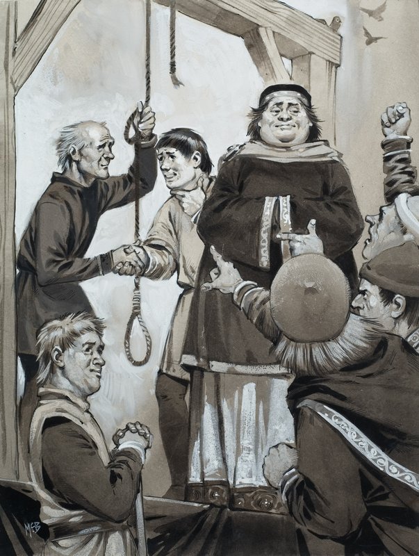 Justicia medieval (gouache sobre papel) de Angus McBride