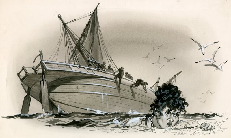 Agripina, la madre de Nerón, nadando hacia la orilla. de Angus McBride