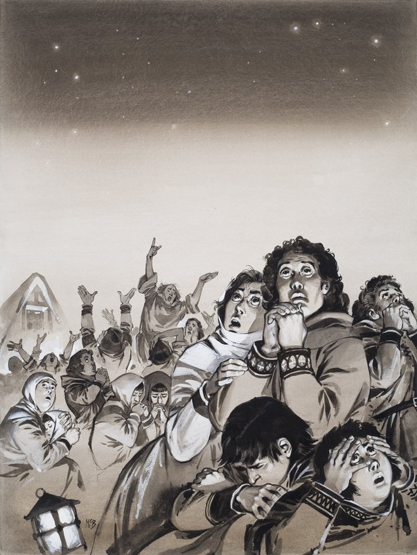 Nochevieja del año 999 d.C. (gouache sobre papel) de Angus McBride