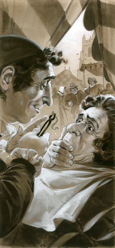 Dentista curandero con gusano de Angus McBride