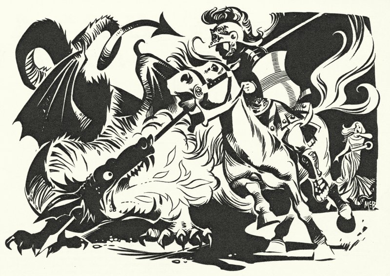 San Jorge y el dragón (litografía) de Angus McBride