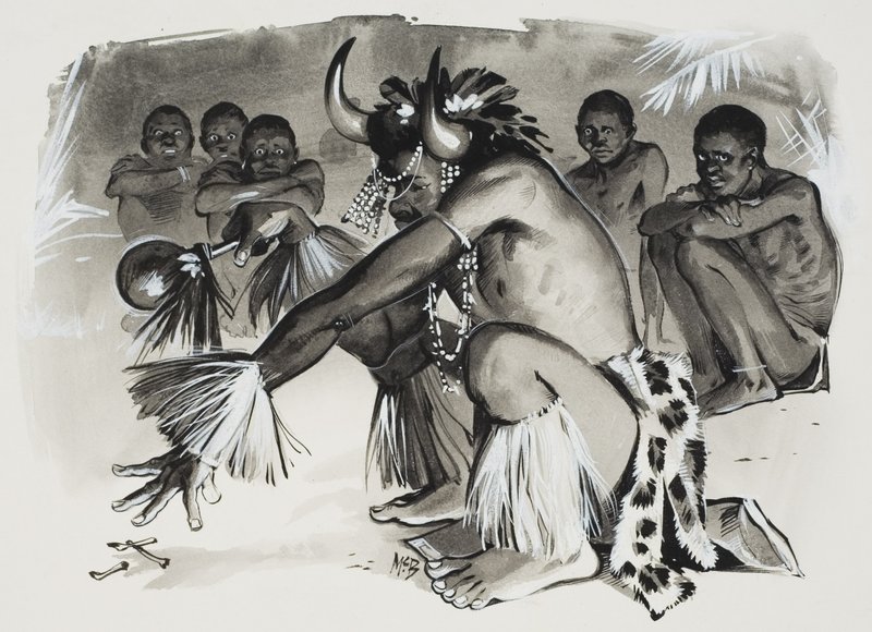 Médico brujo (gouache sobre papel) de Angus McBride