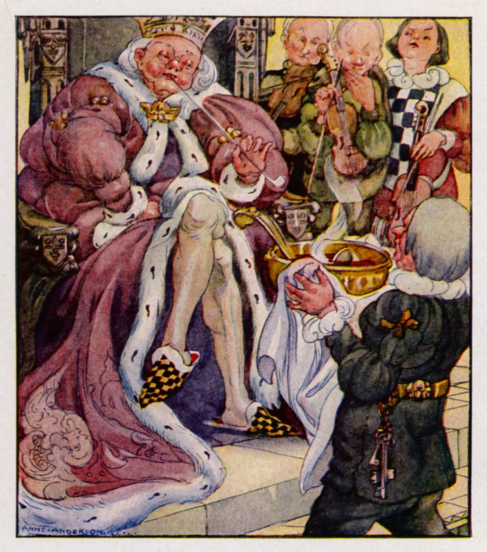 Rima infantil: El Viejo Rey Cole Era Un Viejo Alegre (litografía en color) de Anne (after) Anderson