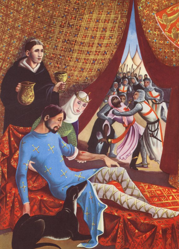 Eduardo I y Leonor de Castilla (litografía en color) de Anne & Johnstone Janet (1928 79) Johnstone
