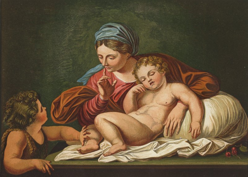 La Virgen, el Salvador Infante y San Juan de Annibale after Carracci