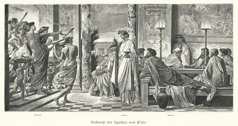 Banquete de Agatón y Platón, Antigua Grecia de Anselm Feuerbach