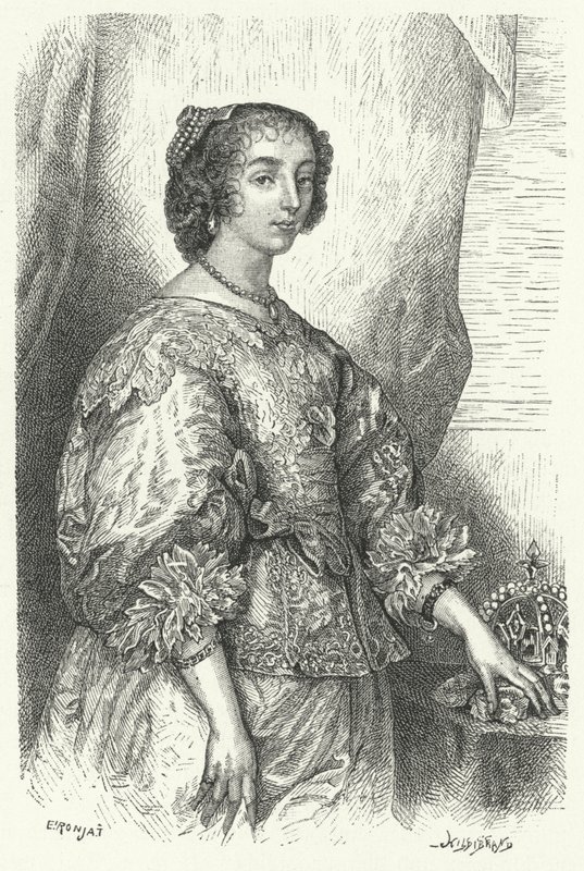 Enriqueta María de Francia, Reina Consorte de Carlos I de Inglaterra, Escocia e Irlanda (grabado) de Anthony van (after) Dyck