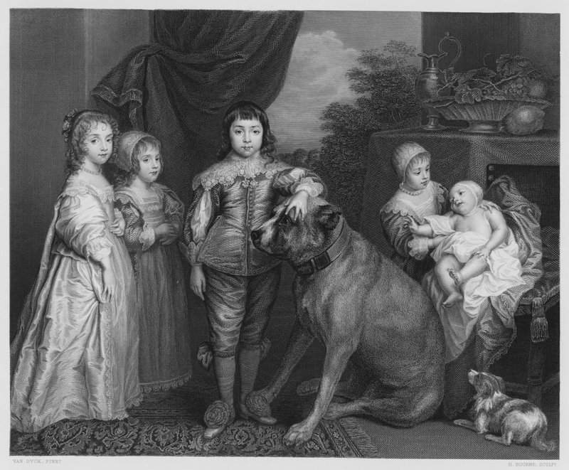 La familia de Carlos I (grabado) de Anthony van (after) Dyck