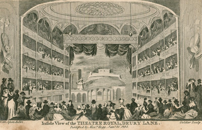 Vista Interior del Teatro Real, Drury Lane, Londres de Anthony van Assen
