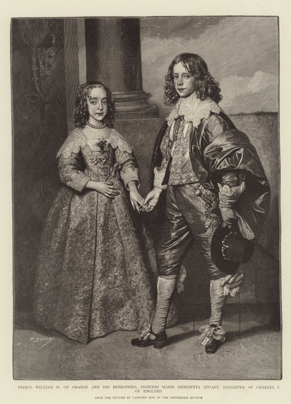 Príncipe Guillermo II de Orange y su prometida, la princesa María Enriqueta Estuardo, hija de Carlos I de Inglaterra de Anthony van Dyck
