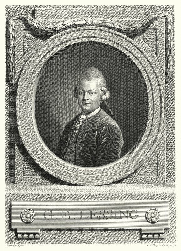 Gotthold Ephraim Lessing, filósofo, escritor y dramaturgo alemán de la Ilustración (grabado) de Anton (after) Graff
