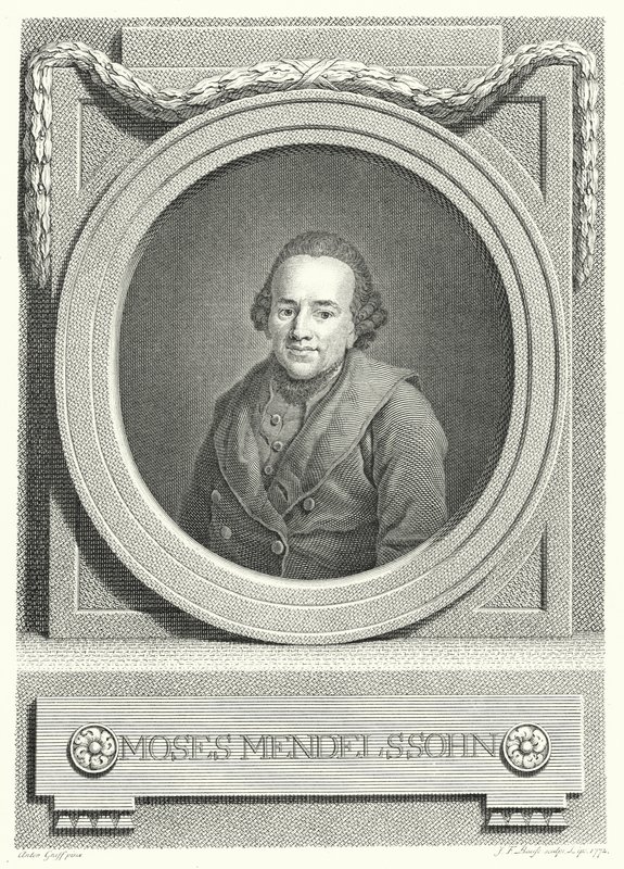 Moses Mendelssohn, filósofo judío alemán (grabado) de Anton (after) Graff