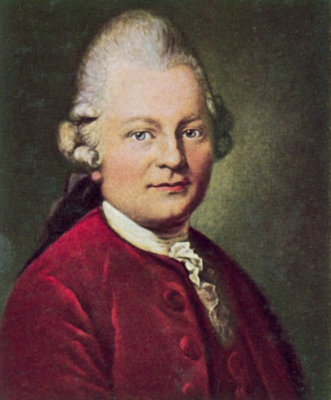 Gotthold Ephraim Lessing, dramaturgo y filósofo alemán (litografía en color) de Anton Graff