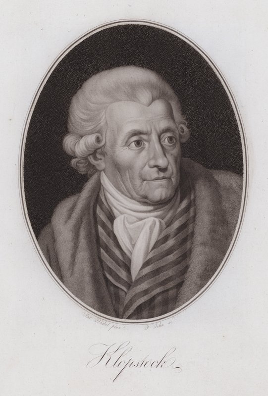 Friedrich Gottlieb Klopstock, poeta alemán (grabado) de Anton Hickel