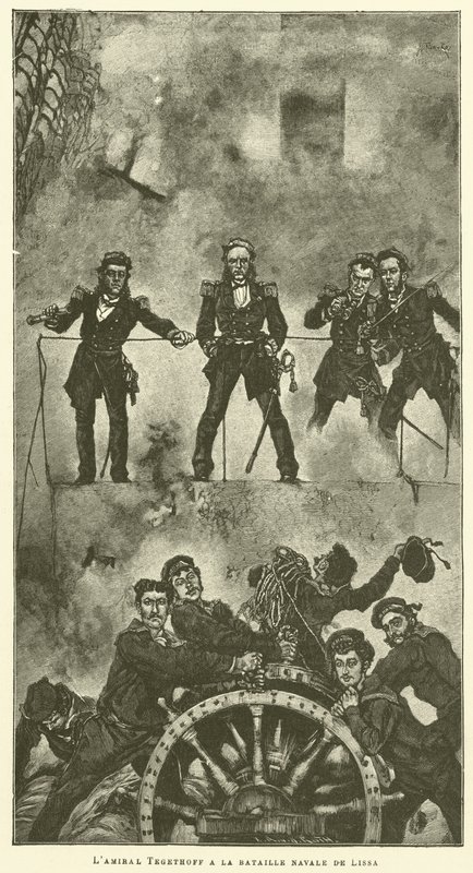 El almirante Tegethoff en la batalla naval de Lissa de Anton Romako