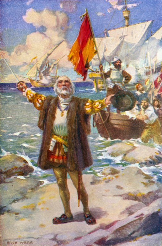 El desembarco de Colón de Archibald Bertram (after) Webb