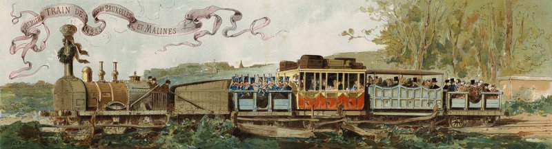 Primer tren de Bruselas a Malinas, Bélgica, 1835 de Armand Jean Heins
