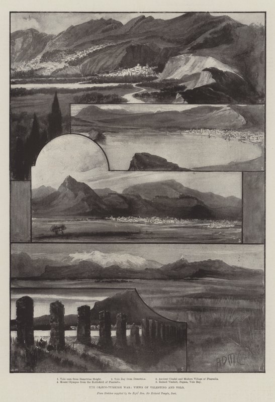 La guerra greco-turca, vistas de Velestino y Volo de Arthur David McCormick