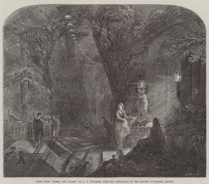 Escena de Romeo y Julieta de Arthur Joseph Woolmer