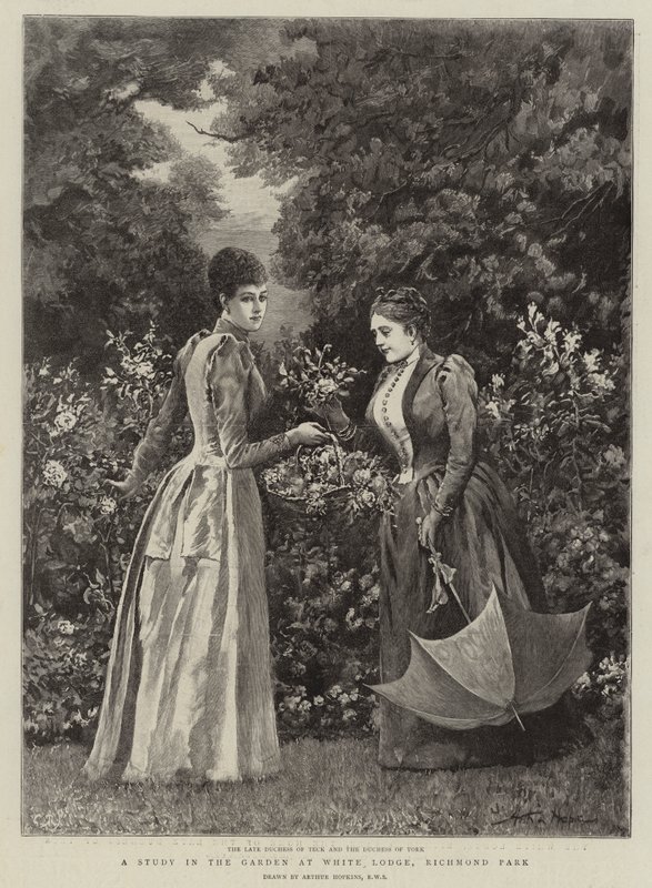 Un estudio en el jardín en White Lodge, Richmond Park (grabado) de Arthur (after) Hopkins