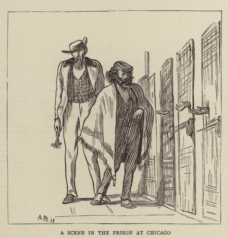 Una escena en la prisión de Chicago de Arthur Boyd Houghton