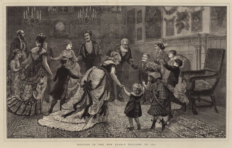 Bailando en el Año Nuevo, una bienvenida a 1873 de Arthur Boyd Houghton