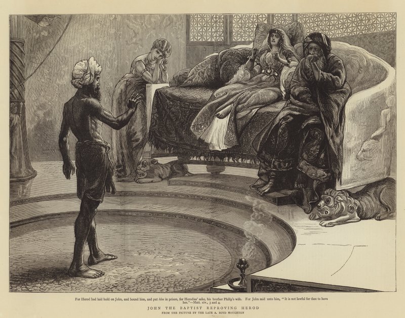 Juan el Bautista reprendiendo a Herodes de Arthur Boyd Houghton
