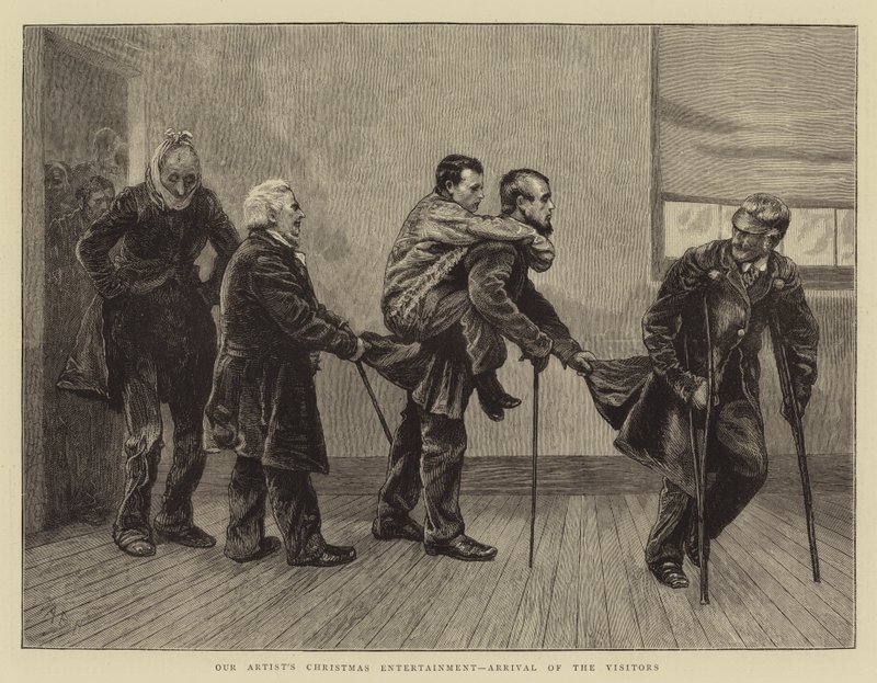 Entretenimiento Navideño de Nuestro Artista, Llegada de los Visitantes de Arthur Boyd Houghton