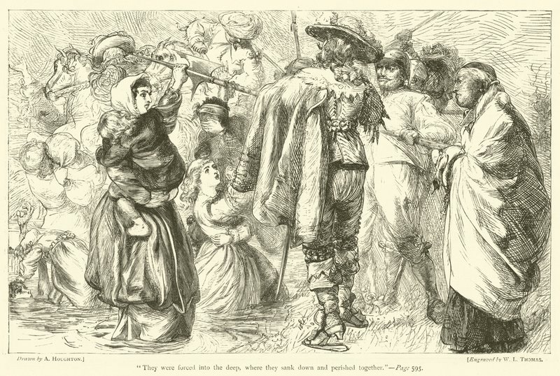 Fueron forzados a lo profundo, donde se hundieron y perecieron juntos de Arthur Boyd Houghton