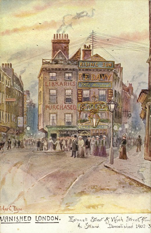 Londres desaparecido - Holywell Street y Wych Street, desde el Strand de Arthur Charles Payne