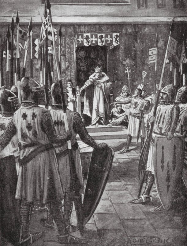 Enrique III y los barones (litografía) de Arthur David (after) McCormick