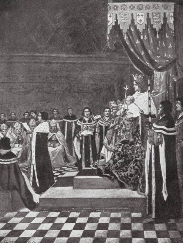 Enrique VI inaugurando el Parlamento con su madre (litografía) de Arthur David (after) McCormick