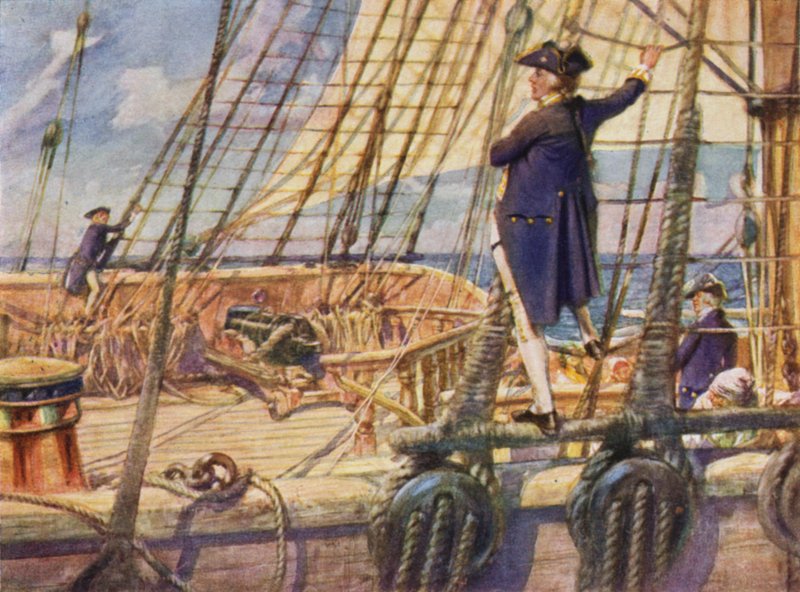 El capitán Nelson desafiando a un guardiamarina a una carrera al tope del mástil de Arthur David McCormick