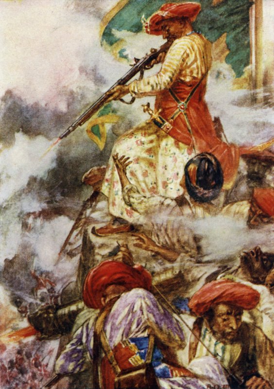 Tipu mismo disparaba fríamente a sus enemigos que avanzaban de Arthur David McCormick