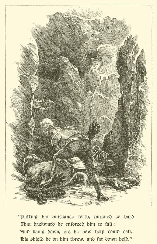 Sir Calidore, caballero de la cortesía, bestia con mil lenguas de Arthur George Walker