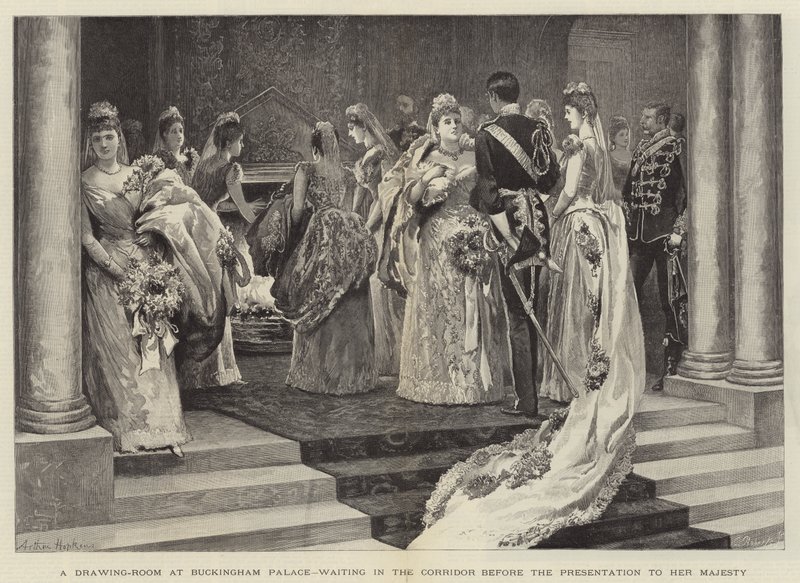 Un salón en el Palacio de Buckingham, esperando en el corredor antes de la presentación a Su Majestad de Arthur Hopkins