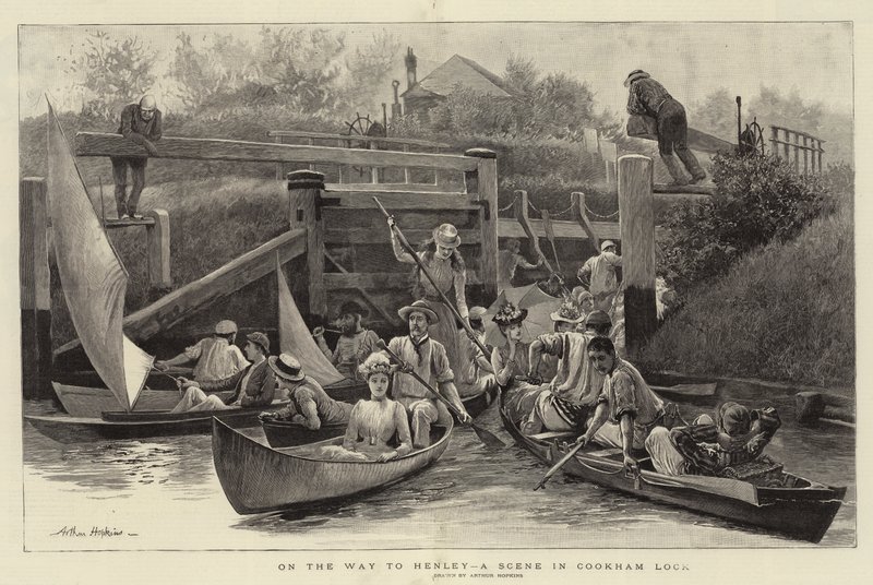 En camino a Henley, una escena en Cookham Lock de Arthur Hopkins