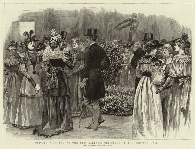 Día de Vista Privada en la Nueva Galería, la Multitud en el Salón Central de Arthur Hopkins