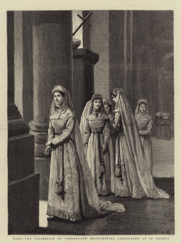 Roma, la Procesión de Ammantate (Candidatos Matrimoniales) en San Pedro de Arthur Hopkins