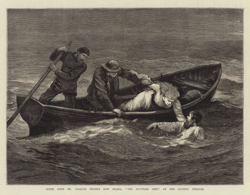 Escena del nuevo drama del Sr. Charles Reade, El barco hundido, en el Teatro Olímpico de Arthur Hopkins