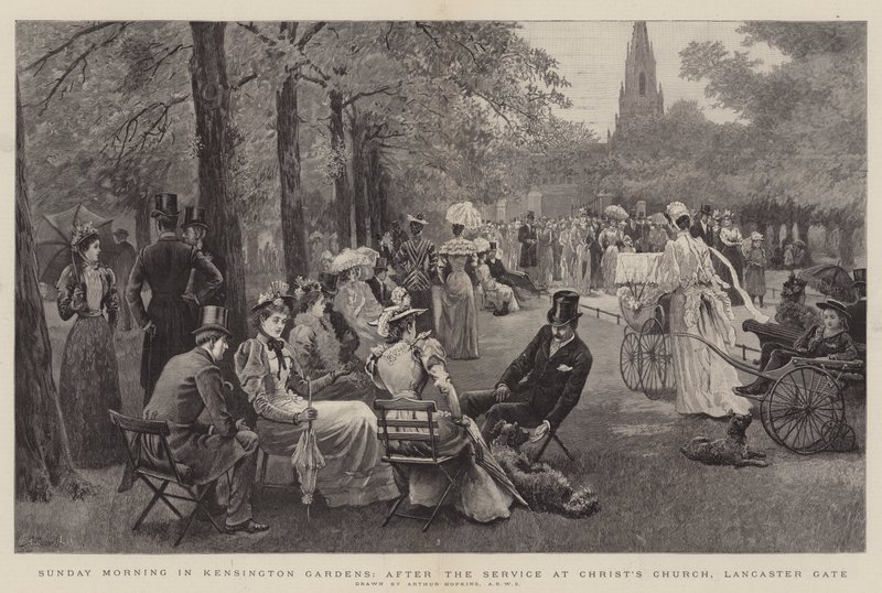 Domingo por la mañana en los Jardines de Kensington, después del servicio en la Iglesia de Cristo, Lancaster Gate de Arthur Hopkins