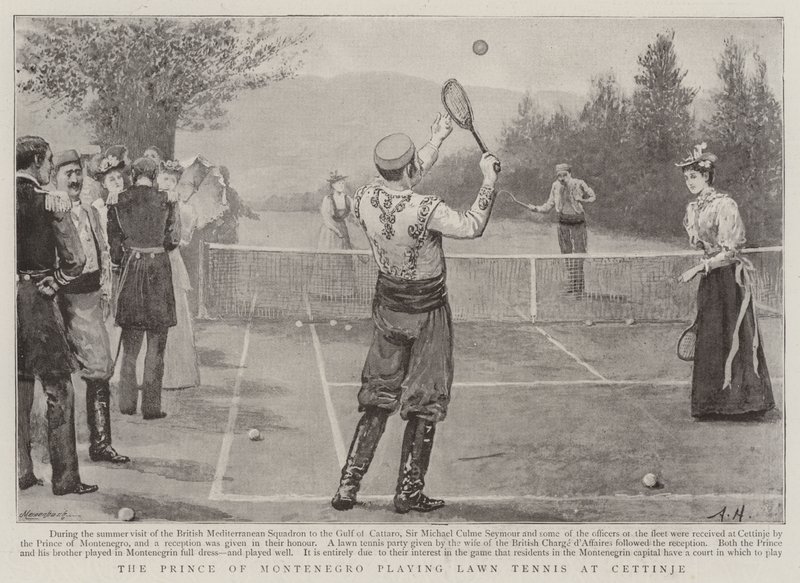 El príncipe de Montenegro jugando al tenis en Cettinje de Arthur Hopkins
